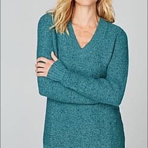 J. Jill Marled V-Neck Sweater Persian Blue Multi